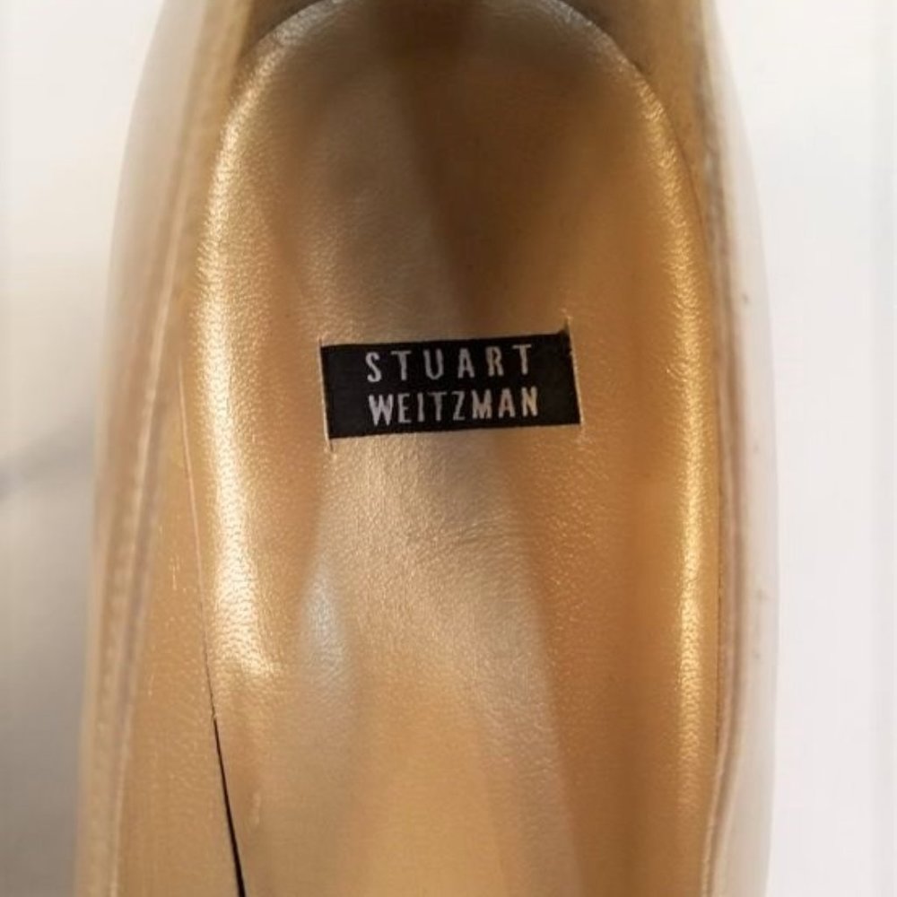 Stuart Weitzman Shimmery Gold Heels ✨ $495 MSRP ✨ Size 9 - Picture 4 of 8